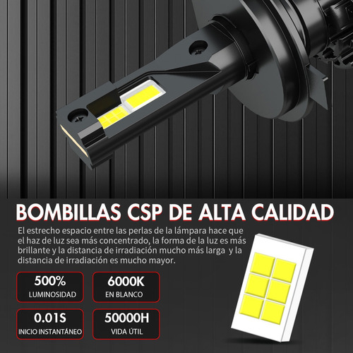 Kit De Focos Led 9003 H4 De 28000lm Para Nissan Haz Alto Y B Foto 4