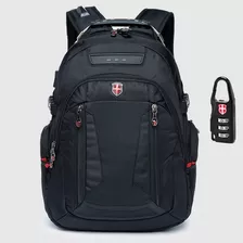 Mochila C/cadeado Trabalho Moderna Grande Swissport Original