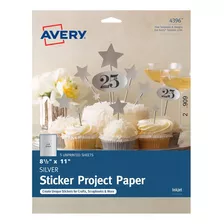 Avery Papel Adhesivo Plateado Para Imprimir - 4396