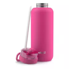 Botella De Agua De Acero Inoxidable Aislada Al Vacio Rosa