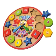Brinquedo Relogio Pedagogico Infantil Mdf 3 Anos