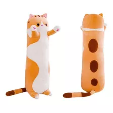 Gato Salsichinha Caramelo De Pelúcia Travesseiro - Dmtoys