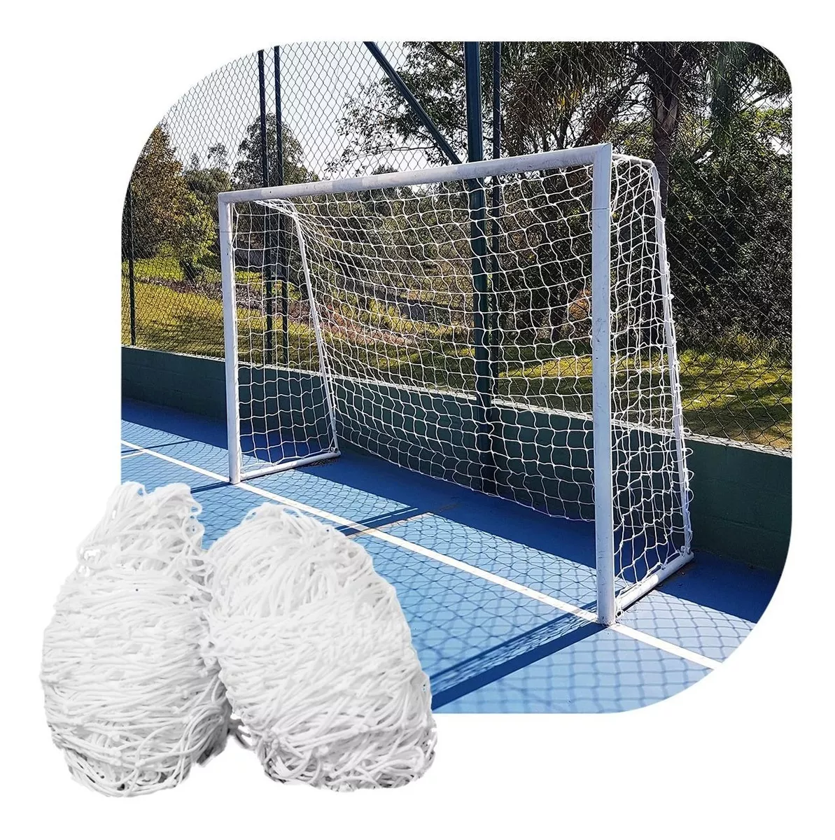 Par Rede Gol Futsal Futebol De Salão Fio 4mm Proteção U.v.