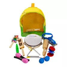 Pandeiro Bandinha 10 Instrumentos Infantil + Mochila - Phx