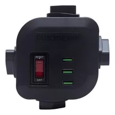 Filtro Linha Qcfl4-ppusb 4 Tom+usb Plug Cor Preto