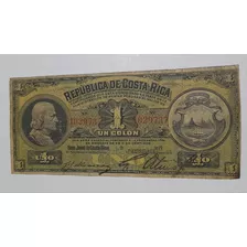 Billete 1 Colón 1910, República De Costa Rica Buen Estado 