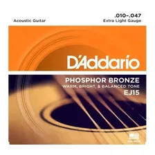 Encordoamento Para Violão D'addario Ej15 Phosp Aço 010