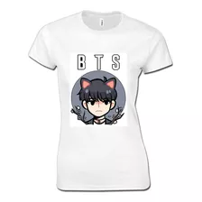 Playera Bts Suga Gato Chibi Kpop