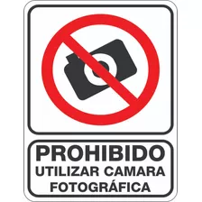 Prohibido Utilizar Camara Fotográfica 2 Pza Estireno 20x25