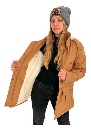 Customs Ba Camperas Mujer Parka Corderito Campera Invierno C