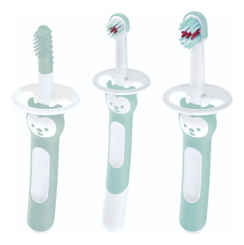 Kit Com 3 Escovas De Dente Para Bebê Brushes Mam +3meses