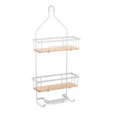 Organizador Para Ducha Colgante Shower Caddy Bamboo Color Blanco