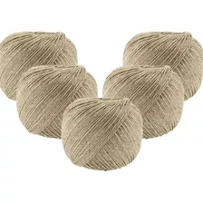 Kit 5 Rolos Fio Cordão Rami 2mm 200g Sisal Convite 150mts