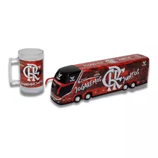 Brinquedo Carrinho Em Miniatura Ônibus Do Flamengo + Caneca