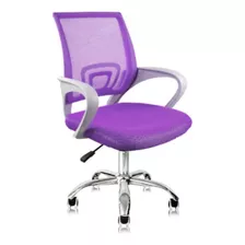 Cadeira Escritório Base Cromada Fortt Lisboa Roxa - Csf02-rx Cor Violeta Material Do Estofamento Mesh/tecido