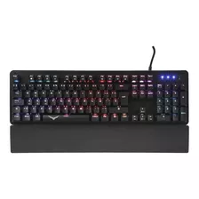 Teclado Mecanico Gamer Pc Led Rgb Usb Multimedia Ergonomico Color Del Teclado Negro Idioma Español Latinoamérica