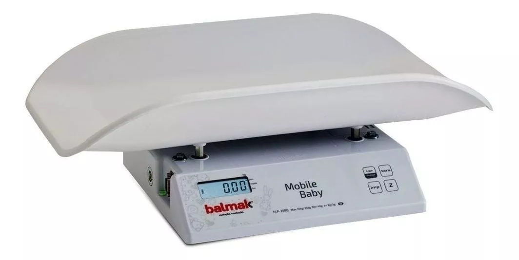 Balança Corporal Digital Pediátrica Balmak Móbile Baby Elp-25bb Branca, Hasta 25 Kg
