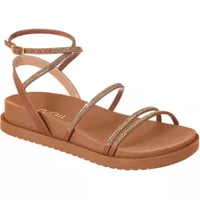 Sandália Feminina Papete Birken Flatform Brilho Strass Gigil