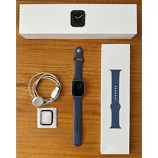 Reloj Apple Watch Series 5 44mm Silver Aluminum Correa Azul 