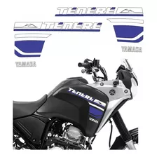 Kit Completo De Adesivos Para Yamaha Tenere 250 2018 16689 Cor Branco/azul