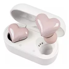 Auriculares Bluetooth En Forma Corazón Con Cancelación Rosa