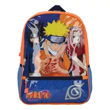 Mochila Escolar Primaria Sencilla Naruto Ánime Naranja