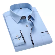 Camisa De Manga Larga De Encaje Para Hombre Four Seas, Ropa