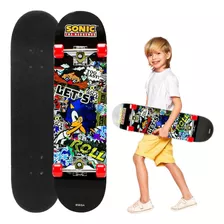 Skate Infantil Juvenil Sonic Radical Completo Montado 60 Kg