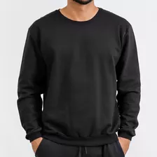 Moletom Gola Redonda Blusa De Frio Liso Feminino Masculino