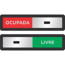 Placa Indicação Trilho Porta Ocupada / Livre Alumínio 16x4cm