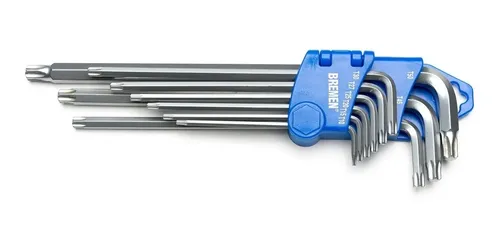 Juego Llaves Torx Largas Bremen 9 Pz T10 A T50 Herramientas Cod. 4159 Dgm Gris