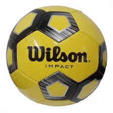 Pelota Futbol N°5 Wilson Cesped Natural Cosida Recreativa Color Amarillo