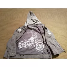 Campera Gris De Niño C/ Capucha Desmontable Motorcycles T.8