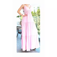 Vestido Maxi Rosado Talla Estándar. Nuevo