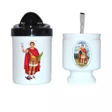 Mate + Yerbera - San Expedito Virgen María, Virgen Guadalupe