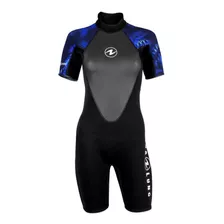 Wetsuit Aqualung Mahe 3mm Shorty Camo Blue Dama