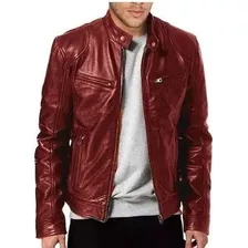 Chaqueta De Cuero Delgada Con Forro De Talla Grande For Homb