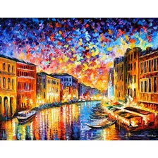 Foto Hd 65x85cm Veneza Itália Gravura Leon. Afremov