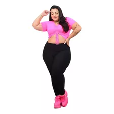 Calça Leg Plus Size Forrada/ Flanelada Feminina Grossa Térmi