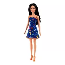 Boneca Barbie Fashion E Beauty Vestido Azul T7439 Mattel 