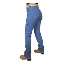 Calça Jeans Country Carpinteira Feminina Com Lycra