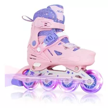 Patines En Linea De Niñas Con Luces+ Kit De Proteccion