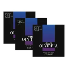 Pack 3 Set De Bajo 4 Cuerdas Olympia Ebs-440 Envío Gratis