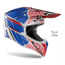 Capacete Airoh Wrrap Idol Red/blue Gloss - Cor Azul Vermelho Cor Azul/vermelho/branco Tamanho Do Capacete 60 (l)