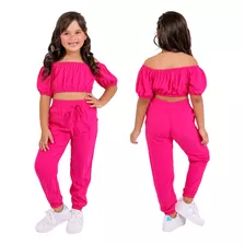 Conjunto Barbie Ciganinha Menina Moda Infantil Calça Jogger