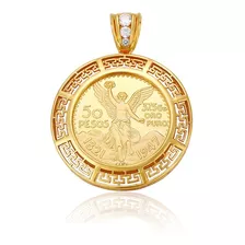 Dije Medalla Centenario Oro 24k Lam Diamante Calidad Premium