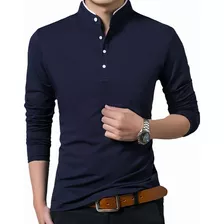 Playeras Hombre Larga Hombre Algodón Camisa Polo Negocio