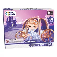 Jogo Quebra Cabeça Princesa Cinderela 60 Peças Infantil