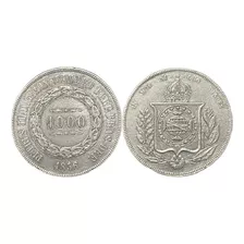 Moeda Prata 1000 Réis 1856. Ponto Entre Zeros. Escassa