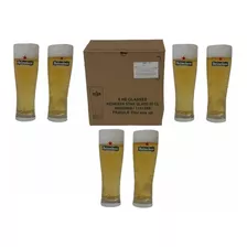 Caja 6 Vasos Cerveza Heineken Estrella En Relieve 250 Ml 